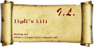 Ilyés Lili névjegykártya