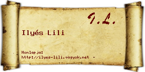 Ilyés Lili névjegykártya